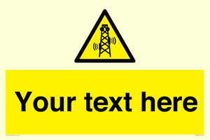 Custom warning RF radiation transmitter